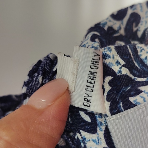 Madison West Slip Dress Blue White Print Size 9 10 Zip Back Vintage - Picture 5 of 6